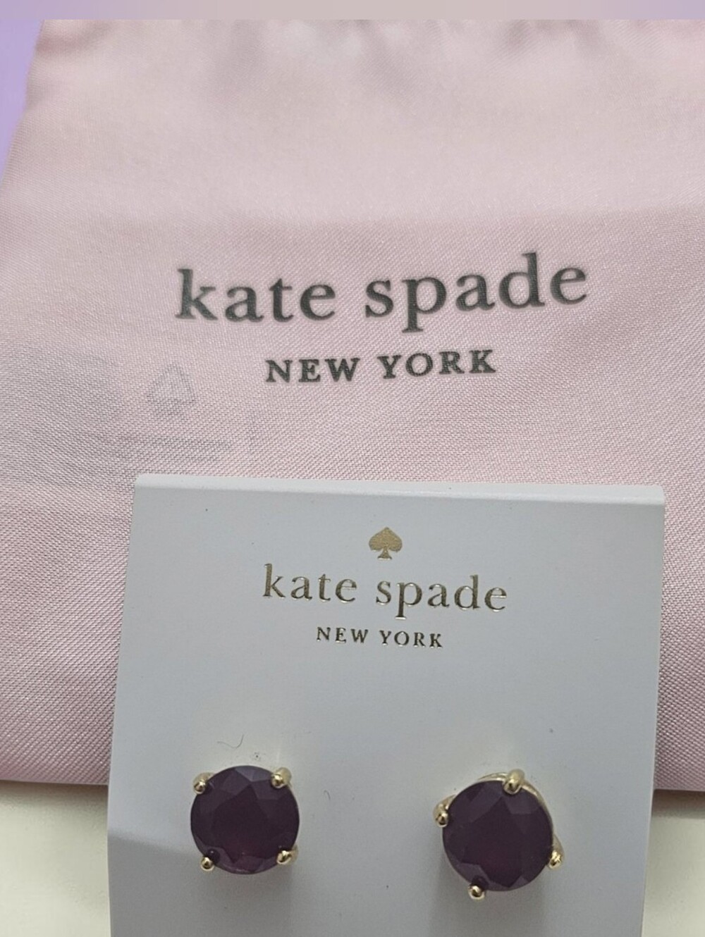 Kate Spade Apple of My Eye Red Gold Stud Earrings NWT